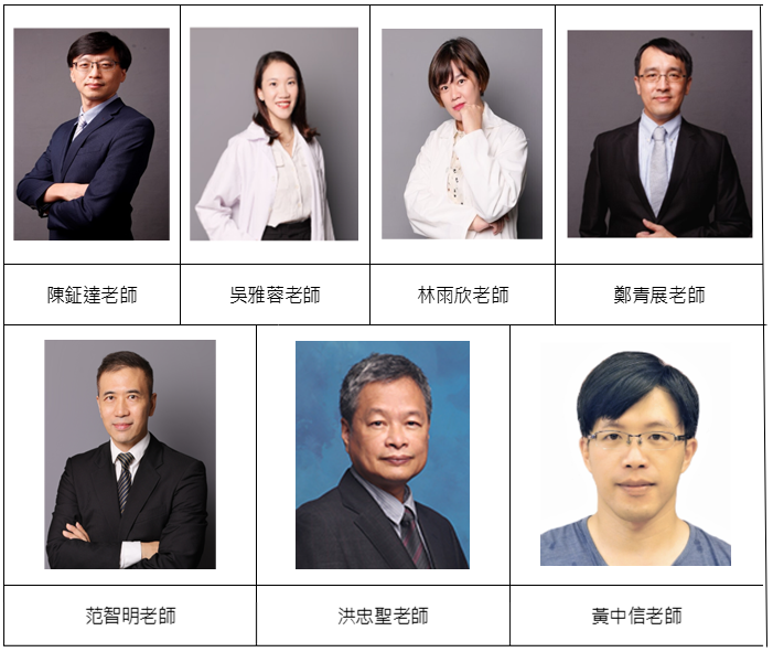 圖1(由左至右) 本校餐飲管理系陳鉦達老師、吳雅蓉老師、林雨欣老師、鄭青展老師；海洋運動休閒與觀光管理系范智明老師；視覺傳達設計系洪忠聖老師及輪機工程系黃中信老師