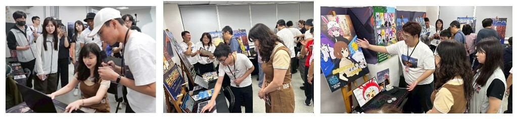 新北市政府經濟發展局盛筱蓉局長 親自體驗學生遊戲作品與觀看動畫作品