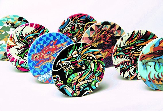 作品「Dragons in Taiwanese Floral Tiles」