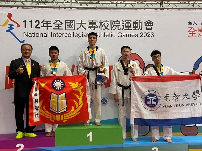 張桓維榮獲跆拳道男子乙組74公斤量級第一名