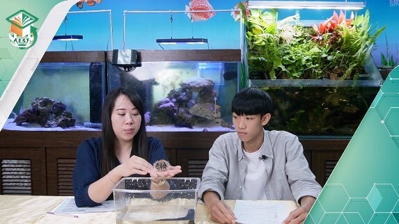 江欣潔老師開設之「海洋生物概論」磨課師課程內導入本校海洋生態與環境生態教室實體環境